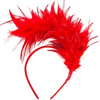 Junbestn Feather Fascinator Women Girl Headpiece Halloween Merry Christmas Tea Party 20S 50S 80S Headband Cocktail Wedding Prom