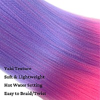 Gozill Ombre Braiding Hair Pre Stretched Blue Pink Box Braiding Hair Extension 26 Inch Pack Of 3