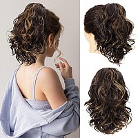 Seikea Highight Ponytail Extension Jaw Claw 10 Short Thick Wavy Curly Soft Natural Looking Clip In Synthetic Hairpiece One Piec