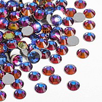 Beadsland 2880Pcs Flat Back Crystal Rhinestones Round Gems For Nail Art And Craft Glue Fix Blue Volcano Ss8 2325Mm