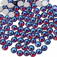 Beadsland 2880Pcs Flat Back Crystal Rhinestones Round Gems For Nail Art And Craft Glue Fix Blue Volcano Ss8 2325Mm