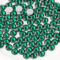 Beadsland 2880Pcs Flat Back Crystal Rhinestones Round Gems For Nail Art And Craft Glue Fix Emerald Ss8 2325Mm