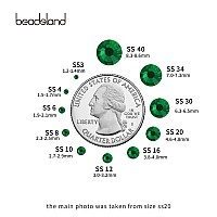 Beadsland 2880Pcs Flat Back Crystal Rhinestones Round Gems For Nail Art And Craft Glue Fix Emerald Ss8 2325Mm