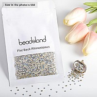 Beadsland 2880Pcs Flat Back Crystal Rhinestones Round Gems For Nail Art And Craft Glue Fix Blue Moonlight Ss8 2325Mm