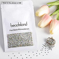 Beadsland 2880Pcs Flat Back Crystal Rhinestones Round Gems For Nail Art And Craft Glue Fix Crystal Ab Ss8 2325Mm