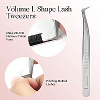 Allove Eyelash Extension Tweezers For Lash Extensions Stainless Steel Lash Tweezers For Eyelash Extensions Isolation Volume Lash