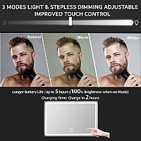 Rechargeable 5 Way Mirror, Real Glass Adjustable Trifold Mirror with Light & Telescoping Hooks for Self Hair Cutting & Styling - Portable DIY Haircut Tool to Cut, Trim or Shave Your Head & Neckline