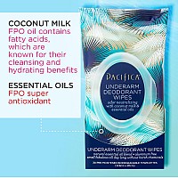 Pacifica Beauty Coconut Milk Essential Oils Underarm Deodorant Wipes 30 Count Pack Of 2 Remove Odor Onthego Aluminum F