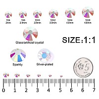 12 Grids 3792Pcs Transparent Ab Flatback Rhinestones Set For Nail Art Crafts Makeup Tumblers Glitter Round With Tweezers And