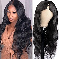 Xagujpo V Part Wig Human Hair Body Wave Wigs Upgrade U Part Wigs Brazilian Virgin Human Hair wigs for Black Women Glueless Full Head Clip In Half Wig V Shape Wigs No Leave Out Lace Front Wigs 150% Density Natural Color (20inch, body v part wig)