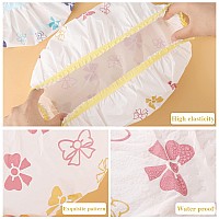 Waterproof Shower Caps 3 Pcs Plastic Reusable Shower Caps Elastic Band Bath Caps For Women Kids Flower