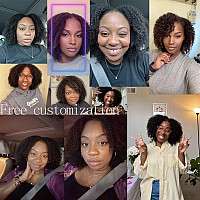 Kiqibeauty Curly V Part Wigs Brazilian Kinky Curly Human Hair Wigs For Black Women V Shape Wigs No Leave Out Upgrade U Part Wigs