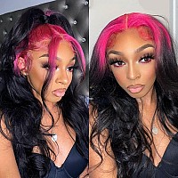 Yms Ombre Pink Wigs For Black Women Human Hair 13X4 Lace Front Wigs Human Hair 180 Density Glueless Wigs Human Hair Pre Plucked