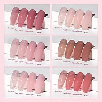 Rarjsm Nude Gel Polish Set Purple Jelly Gel Nail Polish Of 6 Transparent Colors 75Ml Clear Mavue Purple Pink Sheer Rose Red Bro