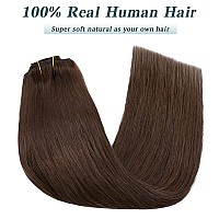 Benehair Clip In Hair Extensions Real Human Hair 14 Inch Chocolate Brown 7Pcs 120G Double Weft Thick Silky Straight Natural Soft