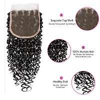 Selina Water Wave Closure Lace Closure 4X4 Lace Closure Human Hair Closure Curly 100 Unprocessed Human Hair Free Part Closure S