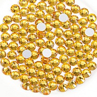 Beadsland 2880Pcs Flat Back Crystal Rhinestones Round Gems For Nail Art And Craft Glue Fix Topaz Ss3 1214Mm