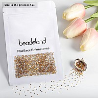 Beadsland 2880Pcs Flat Back Crystal Rhinestones Round Gems For Nail Art And Craft Glue Fix Topaz Ss3 1214Mm