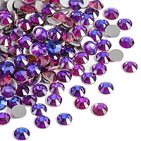 Beadsland 2880Pcs Flat Back Crystal Rhinestones Round Gems For Nail Art And Craft Glue Fix Purple Velvetss82325Mm