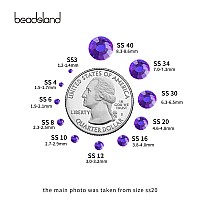 Beadsland 2880Pcs Flat Back Crystal Rhinestones Round Gems For Nail Art And Craft Glue Fix Purple Velvetss82325Mm