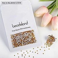 Beadsland 2880Pcs Flat Back Crystal Rhinestones Round Gems For Nail Art And Craft Glue Fix Topaz Ss10 2729Mm