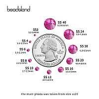 Beadsland 2880Pcs Flat Back Crystal Rhinestones Round Gems For Nail Art And Craft Glue Fix Fuchsia Ss3 1214Mm