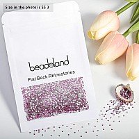 Beadsland 2880Pcs Flat Back Crystal Rhinestones Round Gems For Nail Art And Craft Glue Fix Fuchsia Ss3 1214Mm