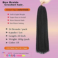 Crochet Box Braids 6 Packs 144 Strands 22 Inch Goddess Box Braids Crochet Hair Pre Looped Crochet Hair 3X Crochet Braids For Bla