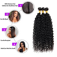 Water Wave Human Hair Bundles With Closure22 24 26 2820 Free Part12A Brazilian Virgin Hair 4 Bundles And Closure 100 Unproce