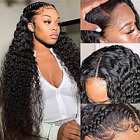 30 Inch Deep Wave Lace Front Wigs Human Hair Pre Plucked 180 Density Deep Wave Frontal Wig Human Hair 13X4 Deep Curly Wigs For W