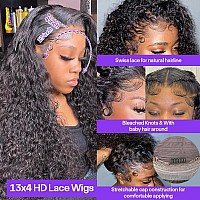 30 Inch Deep Wave Lace Front Wigs Human Hair Pre Plucked 180 Density Deep Wave Frontal Wig Human Hair 13X4 Deep Curly Wigs For W