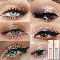 Liquid Sparkling Glitter Eye Shadow Sticks Crystal Silver Golden Eyeshadow Eyeliner Eyelid Liquid Highlight Shimmer Makeup F