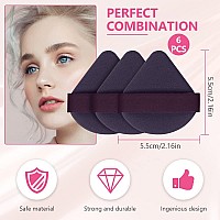 Ainiv 6Pcs Air Cushion Makeup Sponges For Foundation Triangle Powder Puffs With Portable Case Dry And Wet Makeup Sponges Doubl