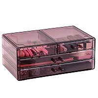 Cq Acrylic Desktop Drawers With 4 Drawers Rectangular Containerstore Plastic Desk Storage Organizers Stackable Desk Organizer Su