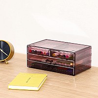 Cq Acrylic Desktop Drawers With 4 Drawers Rectangular Containerstore Plastic Desk Storage Organizers Stackable Desk Organizer Su