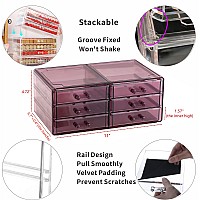 Cq Acrylic Purple Stackable Purple Acrylic Organizerplastic Purple Drawers And Small Cabinet Organizers With 6 Drawers For Make