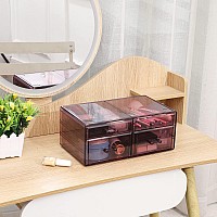 Cq Acrylic Purple 4 Drawers Bathroom Organizers Countertop Stackable Desk Organizer For Vanity Jewelry Hair Accessory Beauty Ski