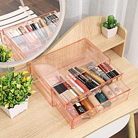 Cq Acrylic Pink Kids Craft Organizers And Storage Countertop2 Drawers Plastic Stackable Drawers Acrylic Container For Vanity J