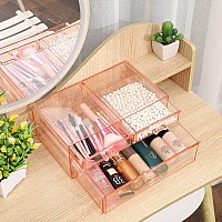 Cq Acrylic Pink Stacking Bathroom Drawer With 3 Drawers47 Tall Acrylic Bathroom Organization And Storageplastic Desk Organiz