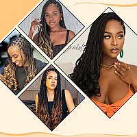 7 Packs Crochet Box Braids 14 Inch Crochet Hair For Black Women Pre Loople Crochet Hair With Curly Ends Goddess Box Braids Croc