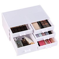 Cq Acrylic Acrylic Storage Drawers Multipurpose White Storage With 5 Drawersstackable Small Organizer With Drawers For Make U