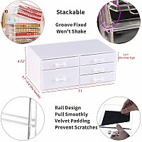 Cq Acrylic Acrylic Storage Drawers Multipurpose White Storage With 5 Drawersstackable Small Organizer With Drawers For Make U