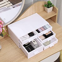 Cq Acrylic Acrylic Storage Drawers Multipurpose White Storage With 5 Drawersstackable Small Organizer With Drawers For Make U