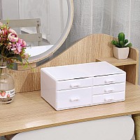 Cq Acrylic Acrylic Storage Drawers Multipurpose White Storage With 5 Drawersstackable Small Organizer With Drawers For Make U