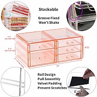 Desktop Drawers With 5 Drawers Pink Rectangular Containerstore Plastic Desk Storage Organizers Stackable Cute Desk Organizer Su