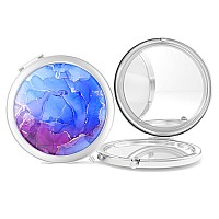 Nipichsha Compact Mirror Pocket Travel Makeup Mirror 2Sided 2X1X Magnification Compact Mirror Small Folding Portable Handhe