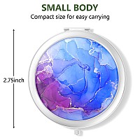 Nipichsha Compact Mirror Pocket Travel Makeup Mirror 2Sided 2X1X Magnification Compact Mirror Small Folding Portable Handhe