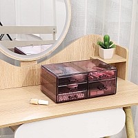 Cq Acrylic Acrylic Storage Drawers Multipurpose Purple Storage With 5 Drawersstackable Small Organizer With Drawers For Make