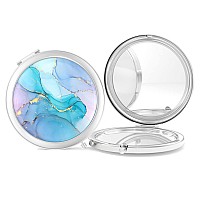 Nipichsha Compact Mirror Pocket Travel Makeup Mirror 2Sided 2X1X Magnification Compact Mirror Small Folding Portable Handhe