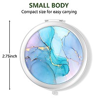 Nipichsha Compact Mirror Pocket Travel Makeup Mirror 2Sided 2X1X Magnification Compact Mirror Small Folding Portable Handhe